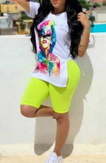 marilyn monroe 2pc biker short set(+colors)