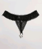 lace thongs with pearls