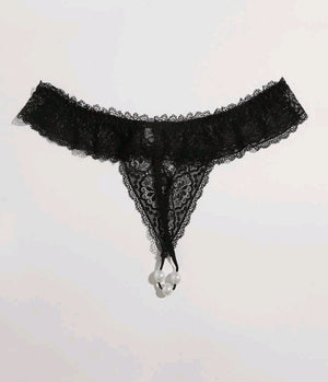 lace thongs with pearls
