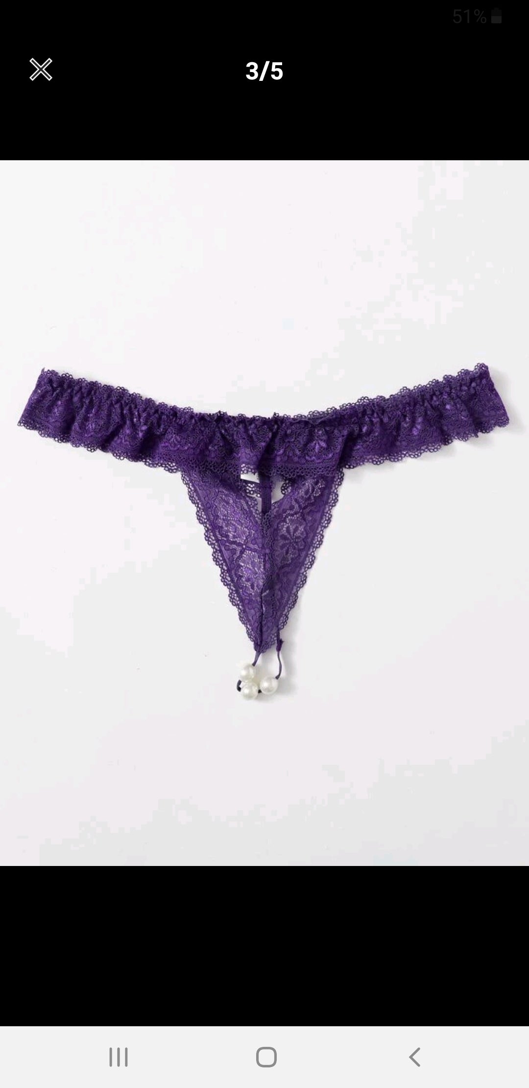 lace thongs with pearls